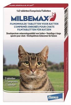 MILBEMAX Ontwormingstabl Katten (2-8kg) 2 tabl - voor & Kat