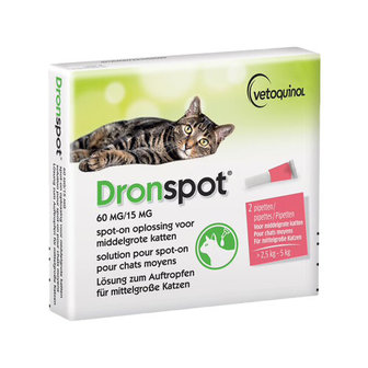 Dronspot 60 mg/15 mg spot-on oplossing voor middelgrote katten