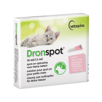 Dronspot 30 mg/7.5 mg spot-on oplossing voor kleine katten