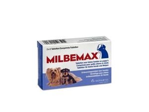 Milbemax hond+pup 2,5/25mg 2x2 tabl