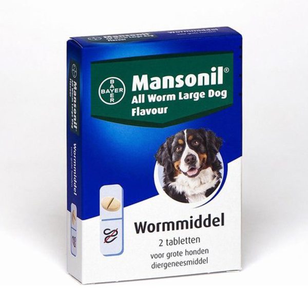 Mansonil All Worm Large Dog Flavour (>35kg) 2 tabl - Afbeelding 1