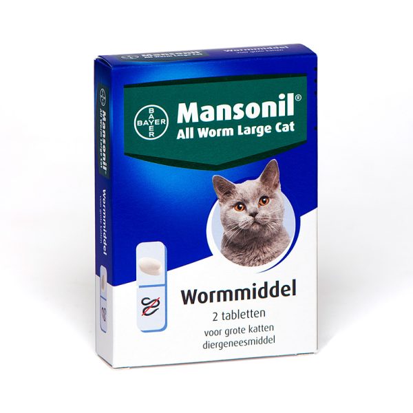 Mansonil All Worm LARGE Cat (>6kg) 2 tabl - Afbeelding 1
