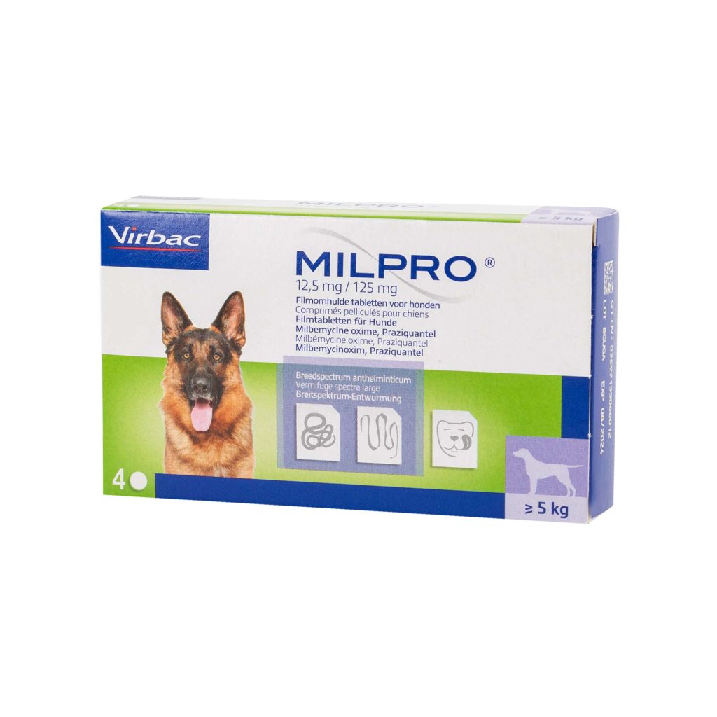 Milpro hond 12,5 mg/125 mg filmomhulde tabletten