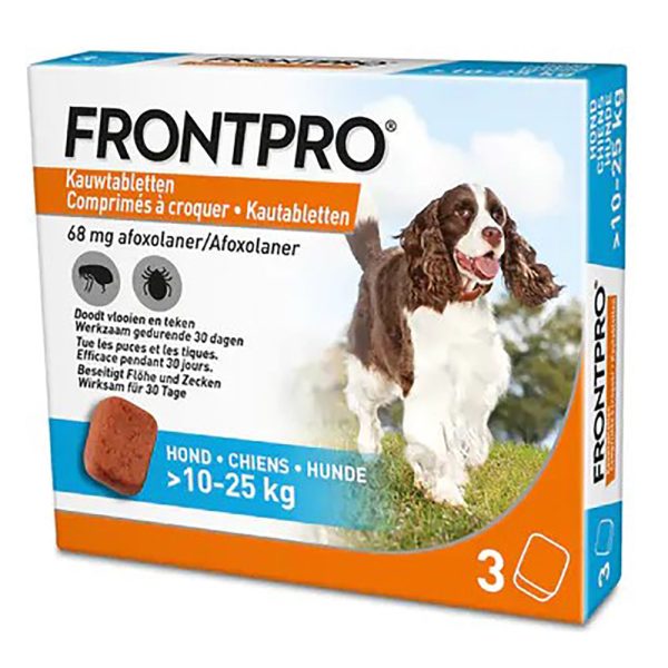 Verpakking van Frontpro hond L 68 mg 3 tablet